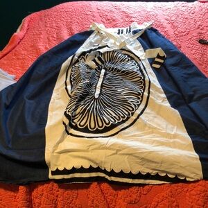 Blue and White Jersey with Graphic Design